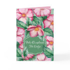 Aquarelle Espagnole Fleurs Roses Pour Anniversaire