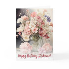Aquarelle Été Bouquet Rose Anniversaire