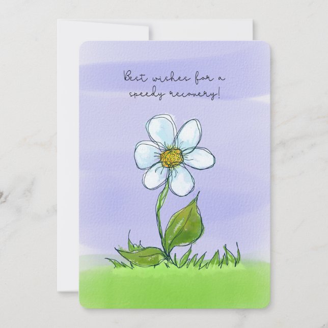 Carte Aquarelle Fleur Récupération rapide obtenir bien b (Devant)