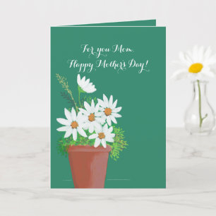 Carte Aquarelle Floral Blanc pâtisseries Fête des Mères
