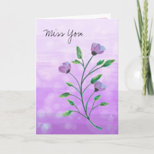 Carte Aquarelle Floral Miss You, Attrapons-Nous