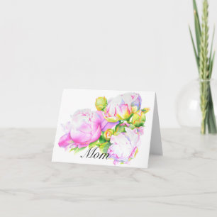 Carte Aquarelle florale classique et élégante de pivoine