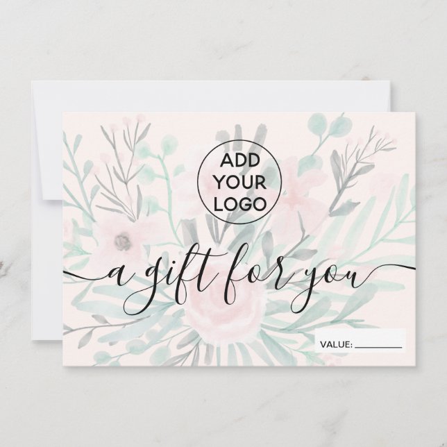 Carte Aquarelle florale rose vif certificat cadeau (Devant)