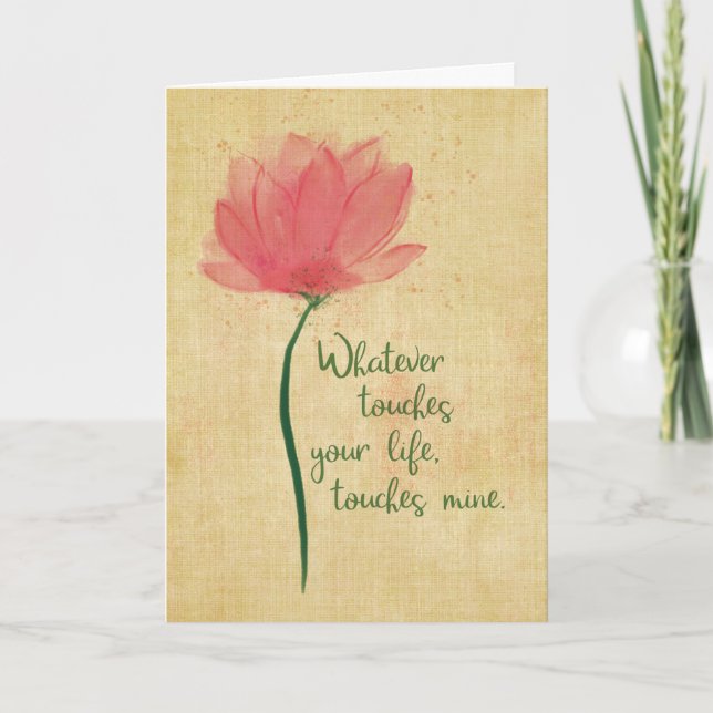 Carte Aquarelle Flower Touches Life (Devant)