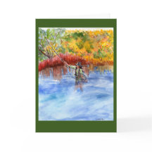 aquarelle flypêchwoman + couleurs d'automne