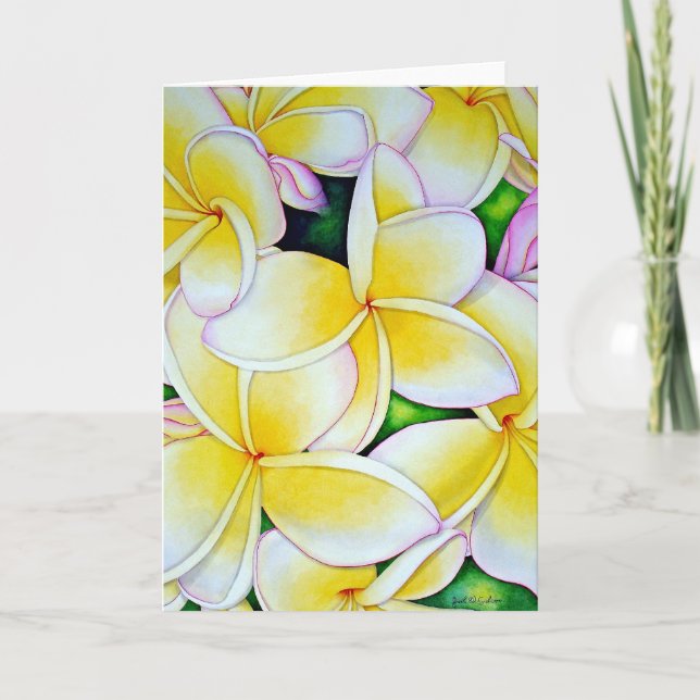 Carte Aquarelle Frangipani (Devant)
