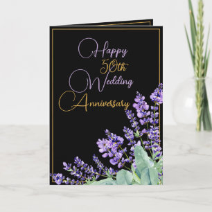 Carte Aquarelle Géométrique 50e anniversaire Mariage