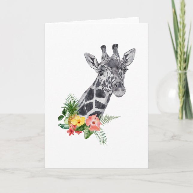 Carte Aquarelle girafe (Devant)