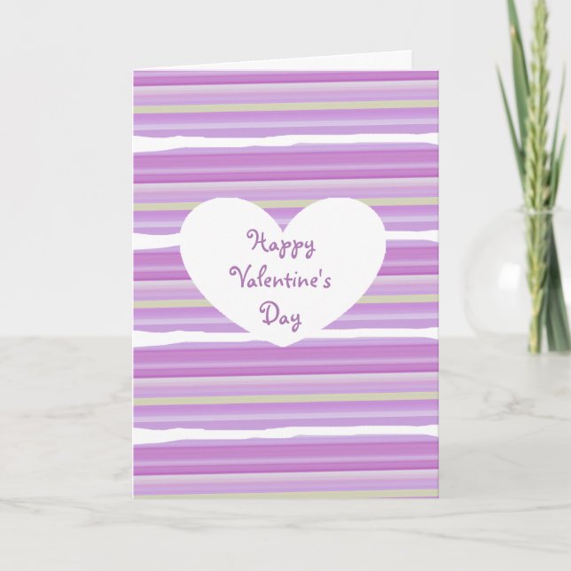 Carte Aquarelle Heureuse Sainte-Valentin jolie violette (Devant)