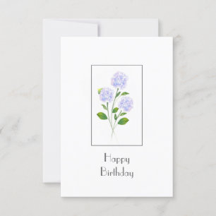 Carte Aquarelle Hydrangea tiges florales