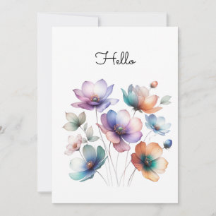 Carte Aquarelle illustrant un joli bouquet de fleurs