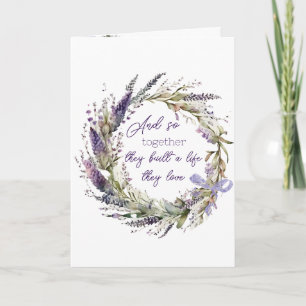 Carte Aquarelle Lavender Wreath pour Anniversaire