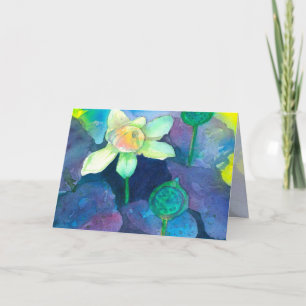 Carte Aquarelle Lotus Fleur Penser De Vous