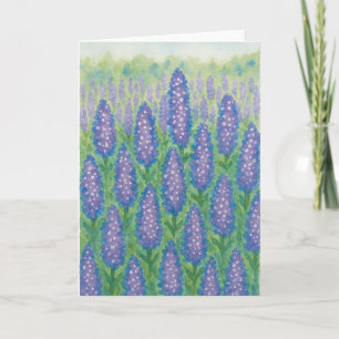 Carte Aquarelle Lupine Field Vide Salutation