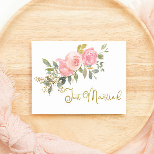 Carte Aquarelle Lush Blush Rose Floral Juste Marié