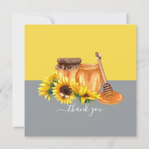 Carte Aquarelle Miel Merci de vie fixe