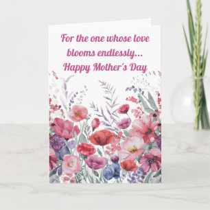 Carte Aquarelle moderne Floral Fête des Mères personnali