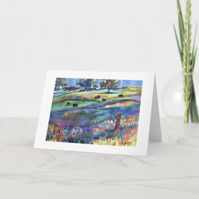Carte Aquarelle originale de salutation d'Angus de (Devant)