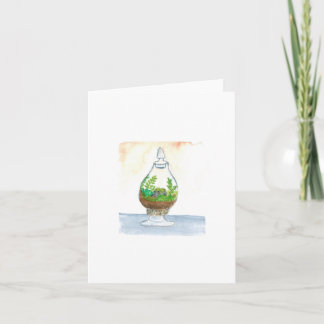 Carte Aquarelle originale - mini-serre de pot de