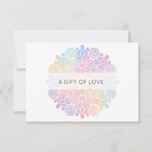 Carte *~* Aquarelle Pastel Rainbow Mandala Spirituel