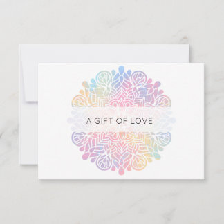 Carte *~* Aquarelle Pastel Rainbow Mandala Spirituel