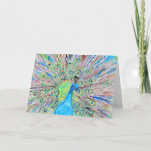 Carte Aquarelle Peacock peinture