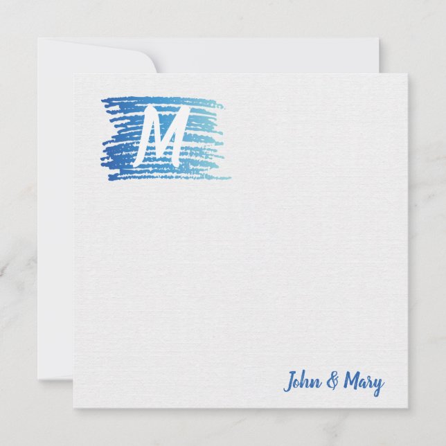 Carte Aquarelle Peinture avec Monogramme (Devant)