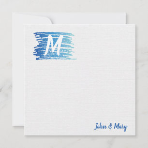 Carte Aquarelle Peinture avec Monogramme
