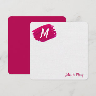 Carte Aquarelle Peinture avec Monogramme