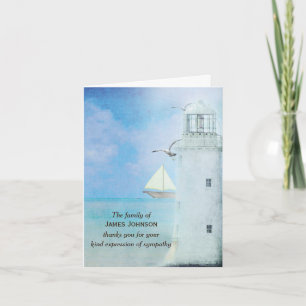 Carte Aquarelle Phare blanc pour Merci de Sympathie