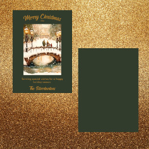 Carte aquarelle Plat de la scène de neige pittores