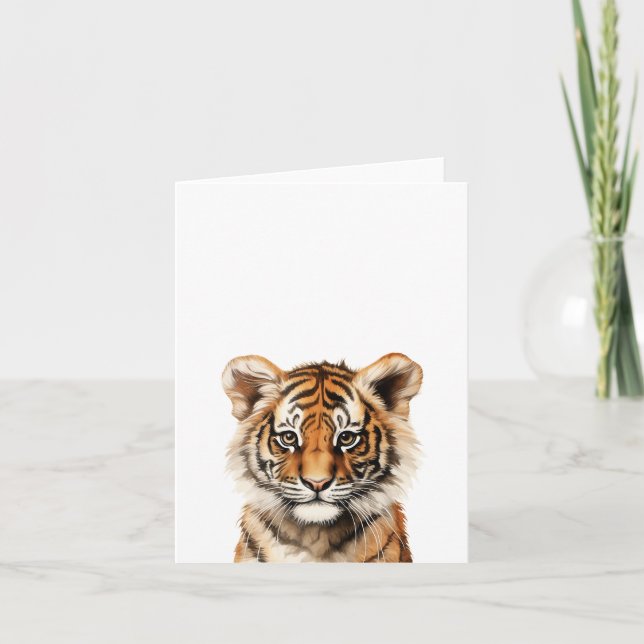 Carte Aquarelle Portrait d'un petit tigre (Devant)