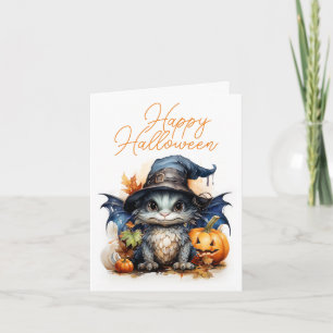 Carte Aquarelle pour enfants mignonne Dragon Bébé Hallow