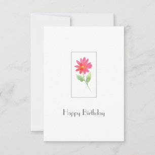 Carte Aquarelle rose corail
