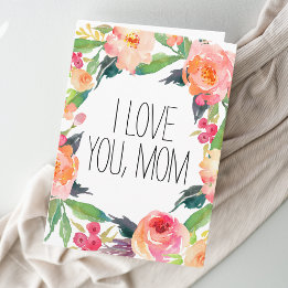 Carte Aquarelle rose Floral