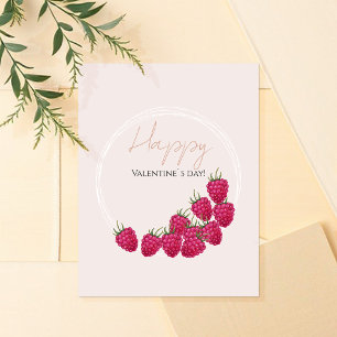 Carte Aquarelle rose framboise Bonne Saint Valentin