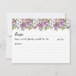Carte Aquarelle Roses personnalisé Floral Family Recette
