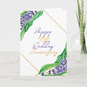 Carte Aquarelle Rustique 50e anniversaire de Mariage