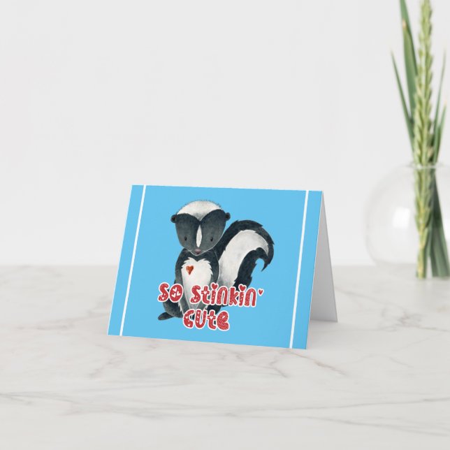 Carte Aquarelle si puant mignon (Devant)