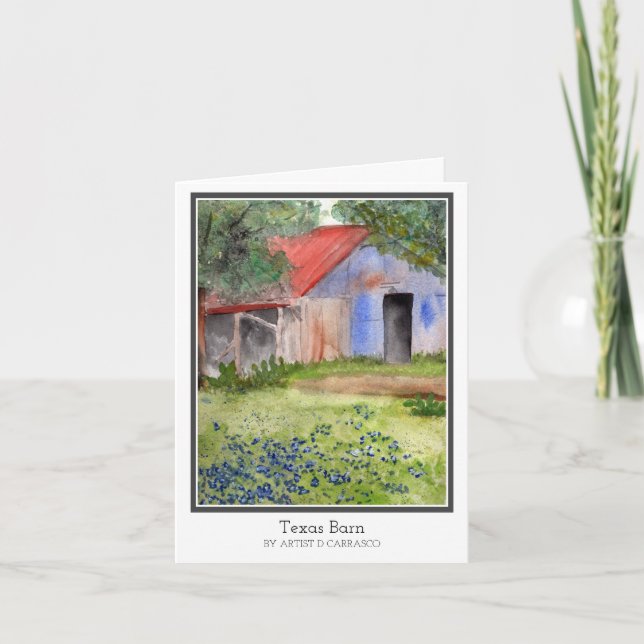 Carte Aquarelle Texas Barn Anniversaire (Devant)