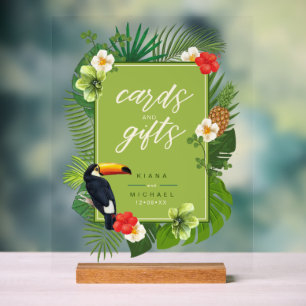 Carte Aquarelle Tropical Toucan Cadeaux Green ID57