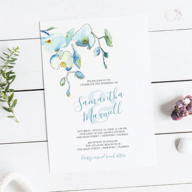 Carte Aquarelle tropicale florale Mariage papeterie (Créateur téléchargé)