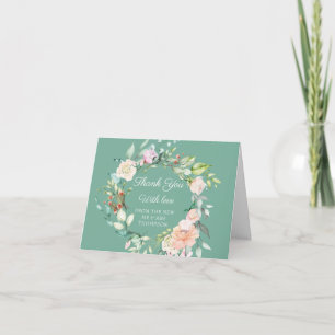 Carte Aquarelle Verdure Mariage Floral Merci