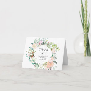 Carte Aquarelle Verdure Mariage Floral Merci