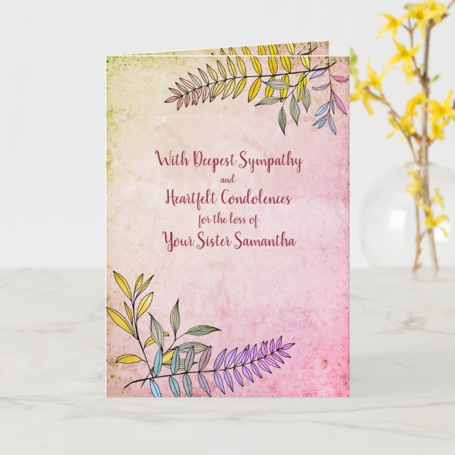 Carte Aquarelle verte Sympathie personnalisée (Fleur jaune)