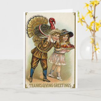 Carte aquarelle vintage joyeux thanksgiving