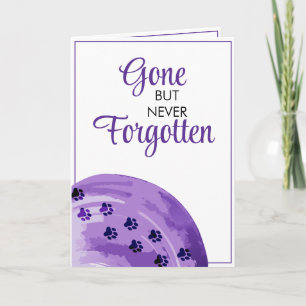 Carte Aquarelle violet et blanc Empreinte de patte Sympa
