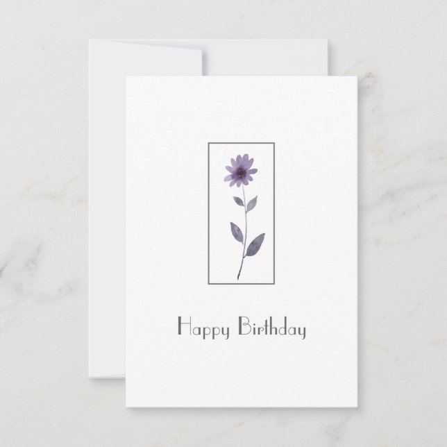 Carte Aquarelle violette (Devant)