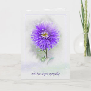 Carte aquarelle violette dahlia sympathie