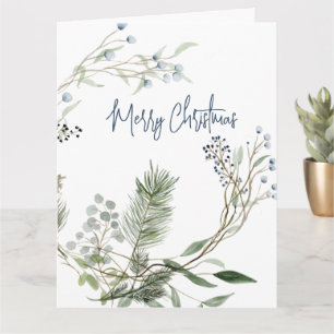 Carte Aquarelle Woodland Berry Wreath